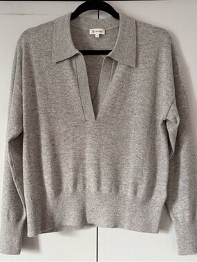 Lilysilk 100% cashmere collared sweater M